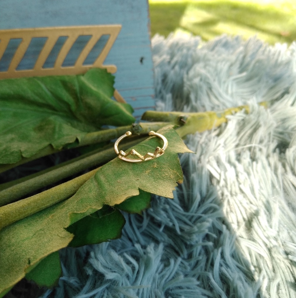Gold mountain ring adjustable stackable nature - Picture 4 of 8